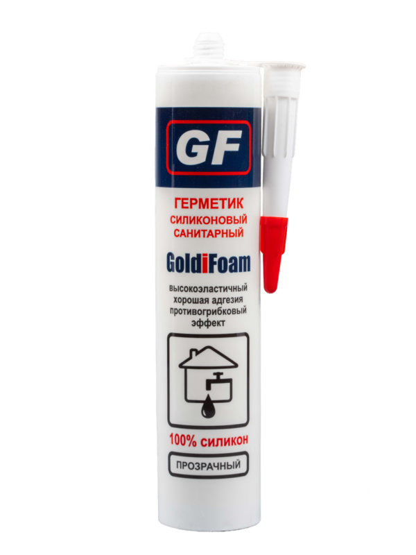 Санитарный силиконовый герметик GoldiFoam прозрачный